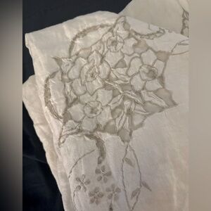 Vintage Battenburg Lace tablecloth 85x62